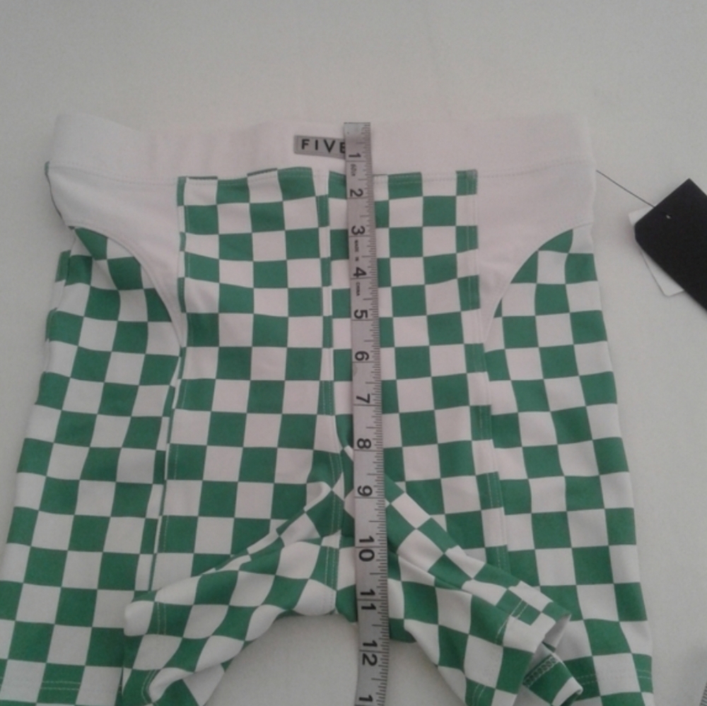 Five the Label Checkered Active Set Green Sports Bra & Biker Shorts S/M NWT - Picture 12 of 14